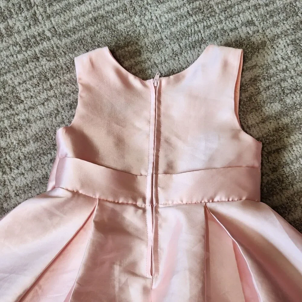 Rare Editions special occasion satin fit & flare sleeveless dress pink size 5